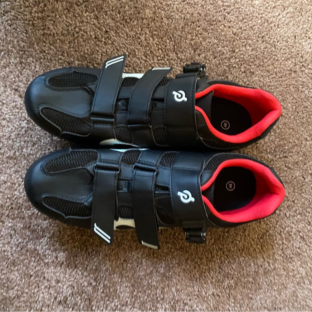 Peloton Black and Red Cycling Shoes